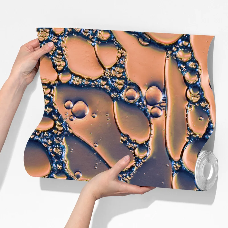 Fototapeta niebiesko-złote abstrakcyjne bąbelki Fototapeta niebiesko-złote abstrakcyjne bąbelki