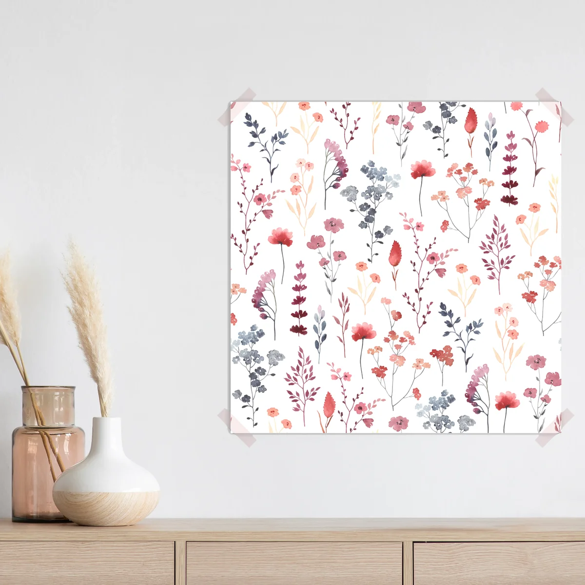 Poster zartes aquarellmuster mit wildblumen • Poster bei Wallnifity® Poster zartes aquarellmuster mit wildblumen • Poster bei Wallnifity®