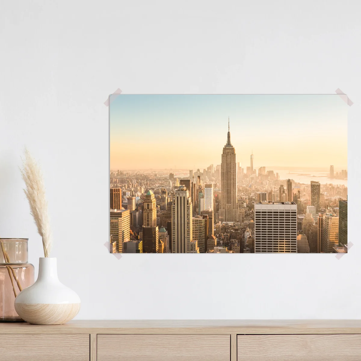 Poster New York skyline im goldenen licht Poster New York skyline im goldenen licht