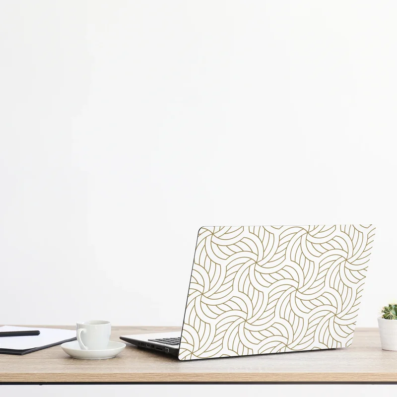 Laptop-Aufkleber goldenes geometrisches wirbelmuster