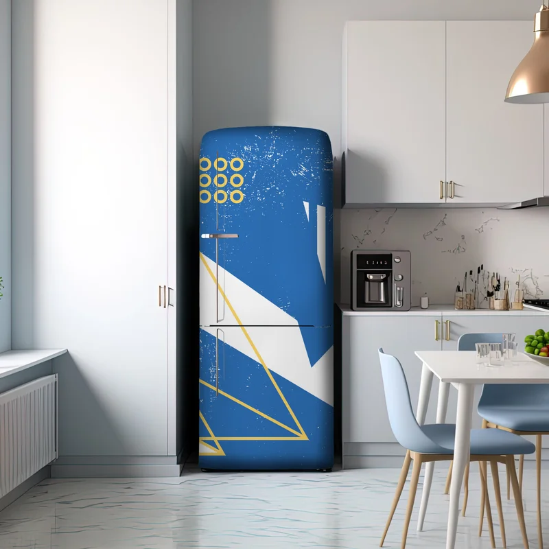 Kühlschrankaufkleber geometrische abstraktion in blau Kühlschrankaufkleber geometrische abstraktion in blau