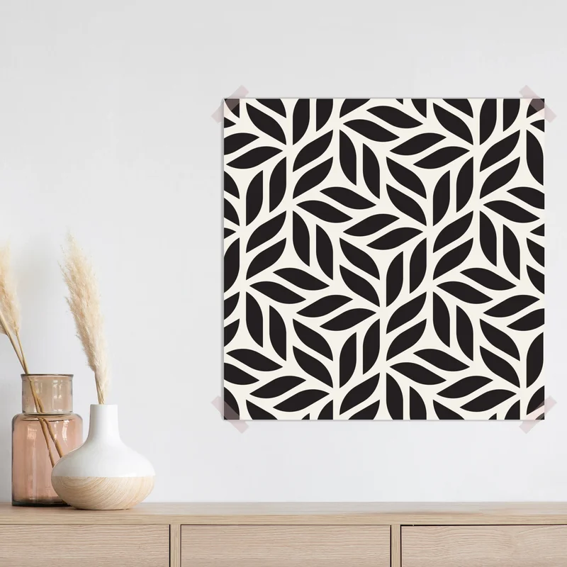 Poster schwarzes blattmuster • Poster bei Wallnifity® Poster schwarzes blattmuster • Poster bei Wallnifity®