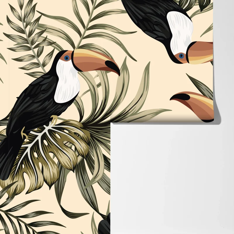 Fototapeta tropikalny wzór z tukanami Fototapeta tropikalny wzór z tukanami