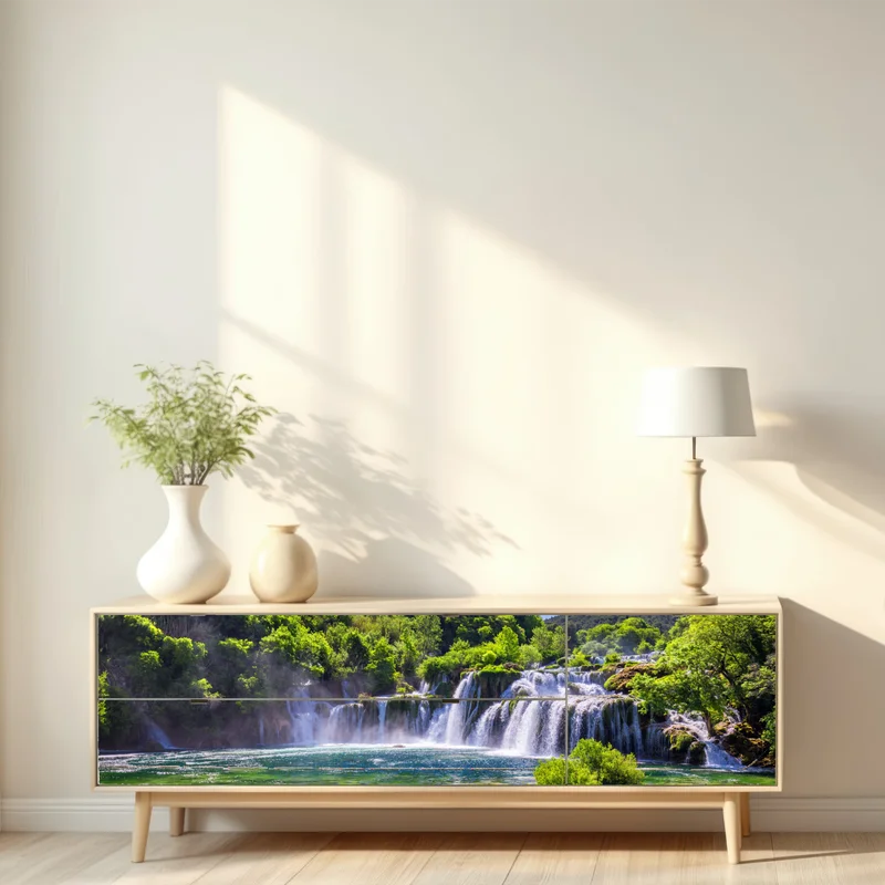 Repositionierbarer Aufkleber Skradinski Buk wasserfall im Krka Nationalpark