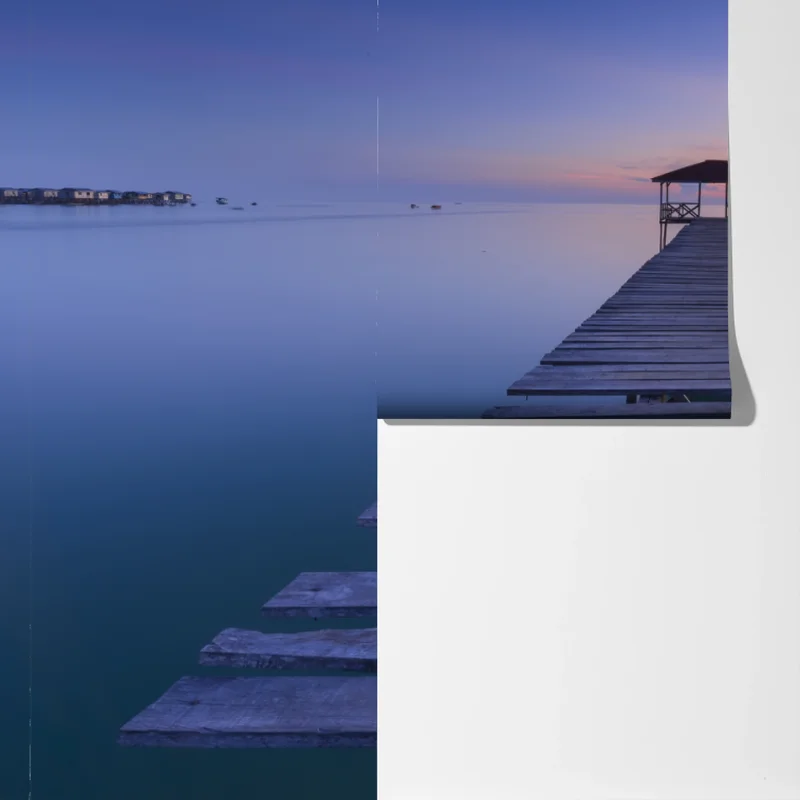 Fototapete ruhiger steg bei sonnenuntergang Fototapete ruhiger steg bei sonnenuntergang