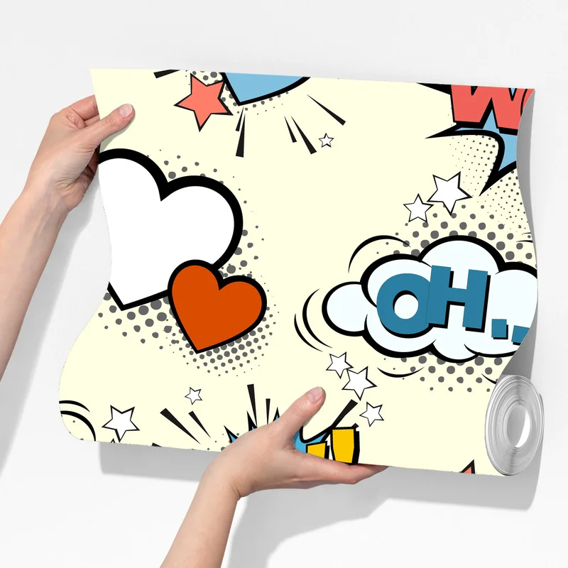 Fototapete pop art comic-herzen und sprechblasen Fototapete pop art comic-herzen und sprechblasen