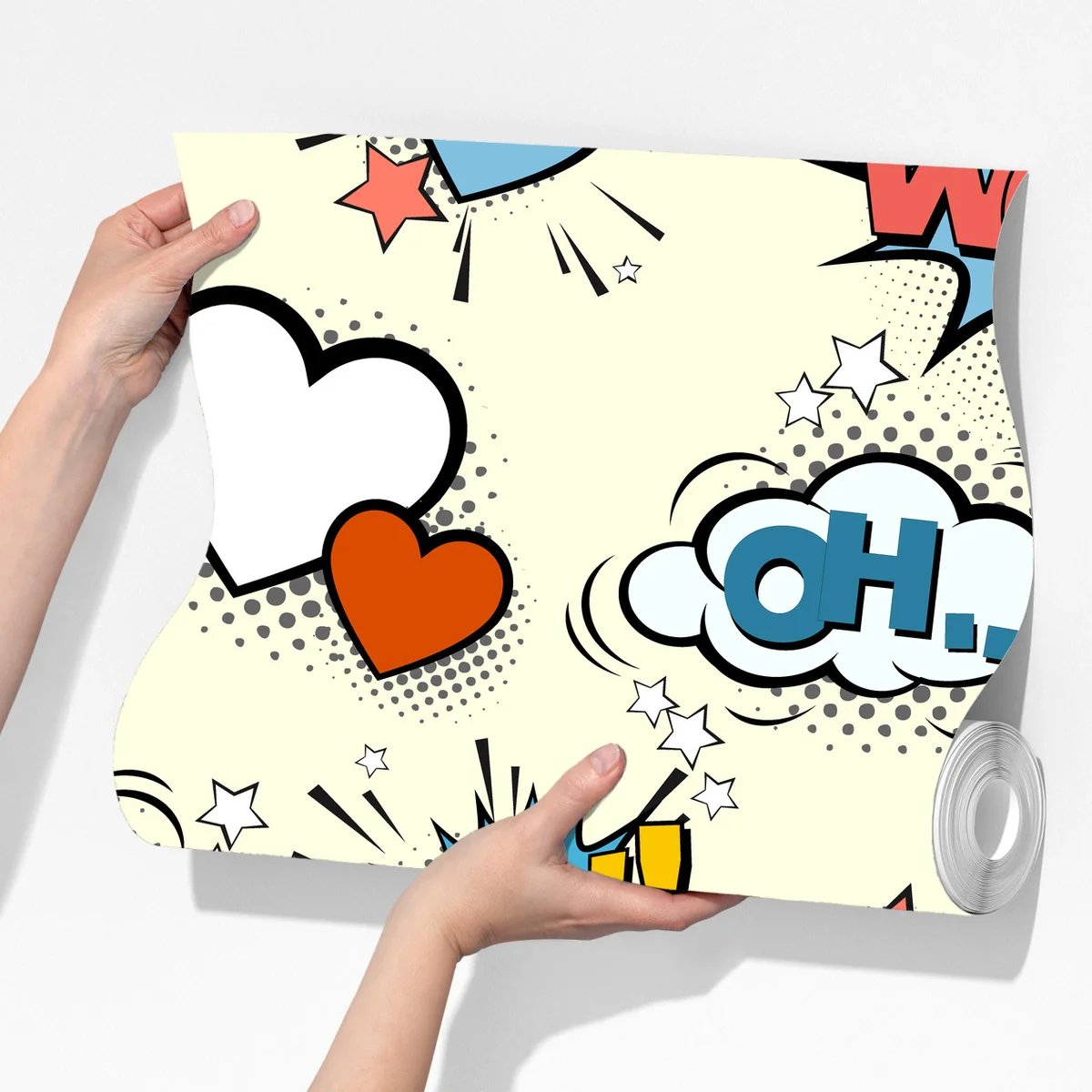 Fototapete pop art comic-herzen und sprechblasen Fototapete pop art comic-herzen und sprechblasen