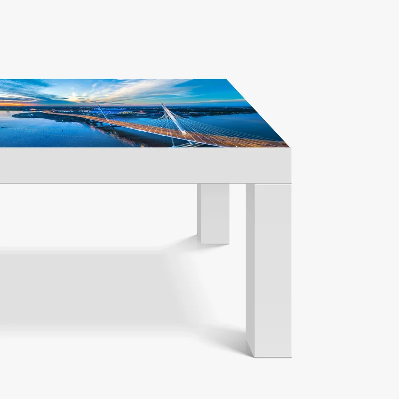 Tischaufkleber und Schreibtischaufkleber Sankt Petersburg brückenpanorama bei dämmerung