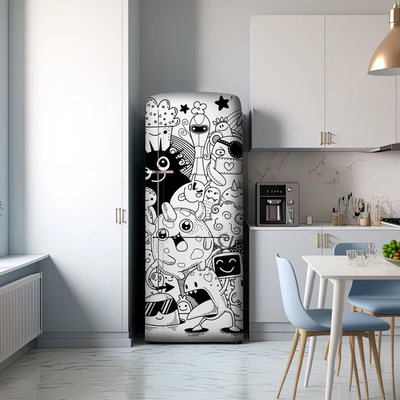 Kühlschrankaufkleber verspielte monster-zeichnung Kühlschrankaufkleber verspielte monster-zeichnung
