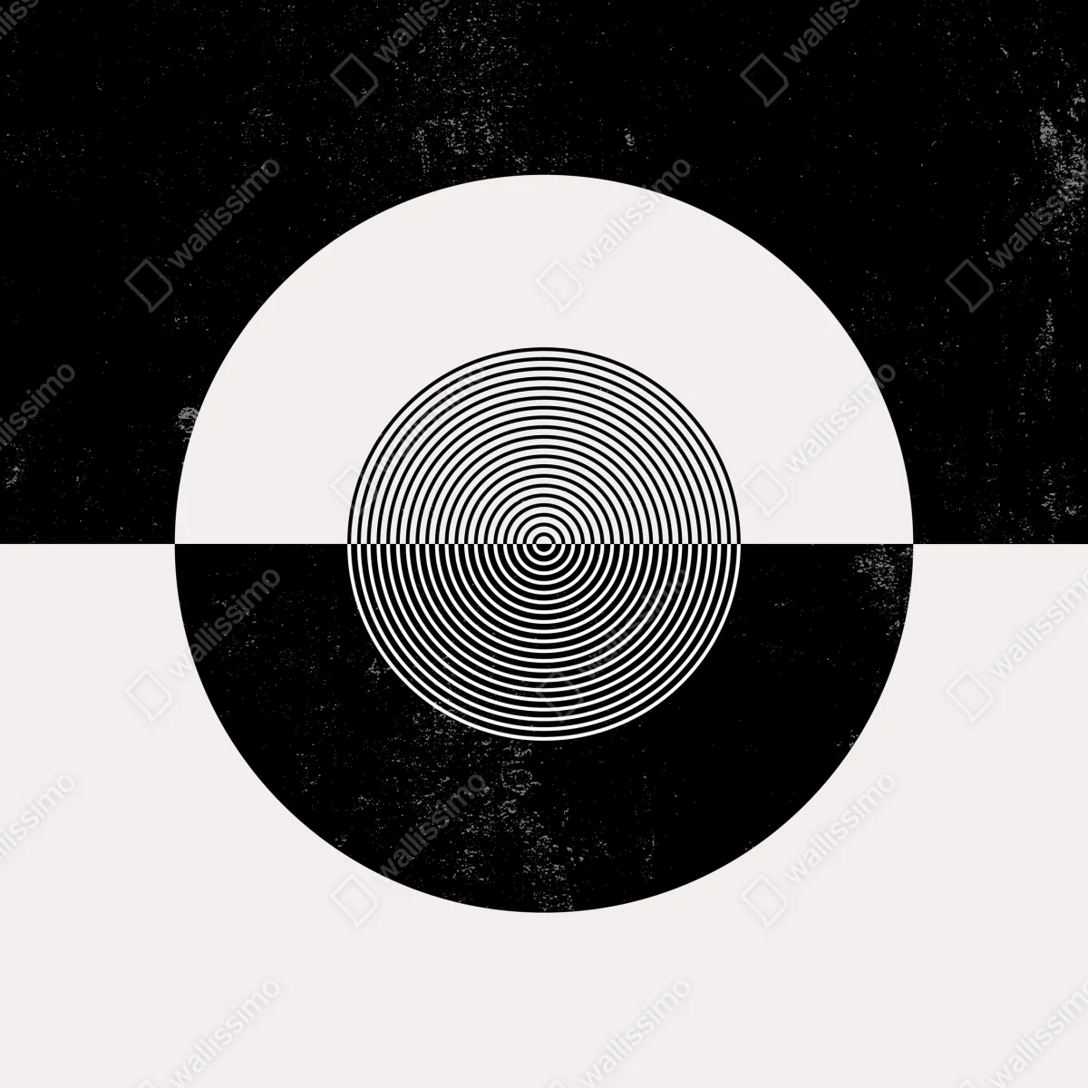 Poster monochrome konzentrische kreise • Poster bei Wallnifity® Poster monochrome konzentrische kreise • Poster bei Wallnifity®