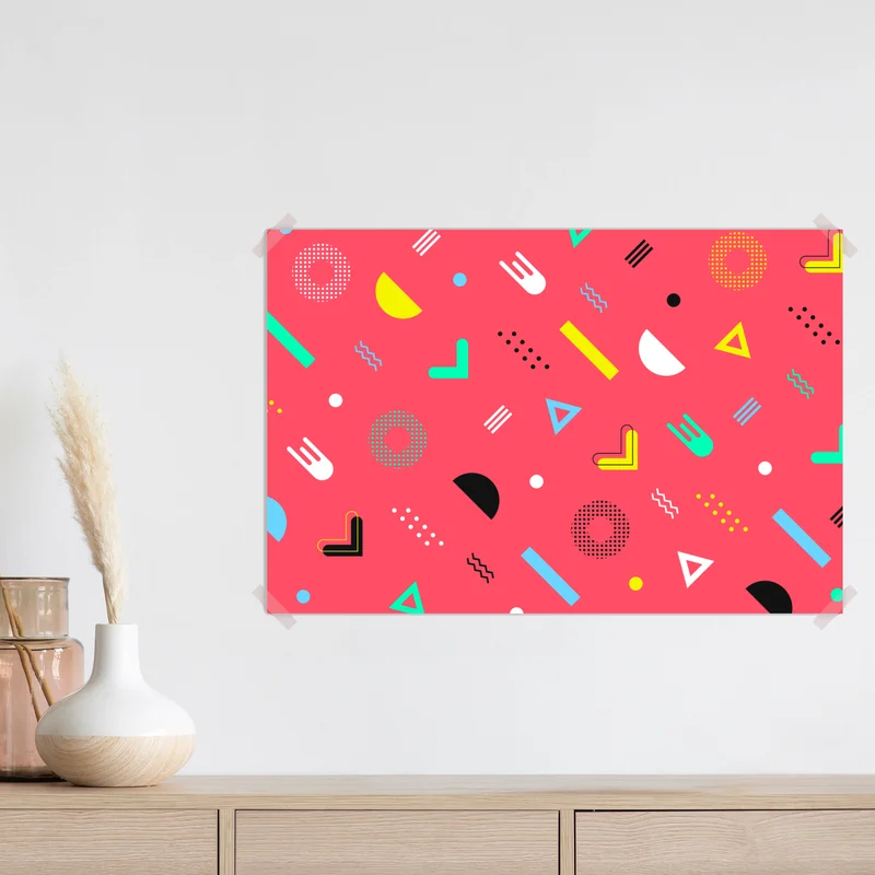 Poster leuchtendes memphis geometrisches muster Poster leuchtendes memphis geometrisches muster