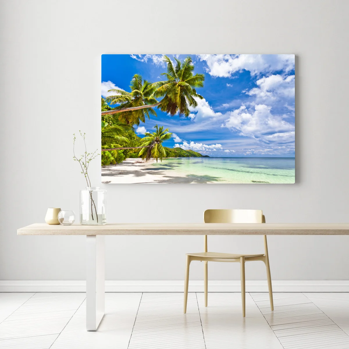 Leinwandbild tropischer strand mit palmen Leinwandbild tropischer strand mit palmen