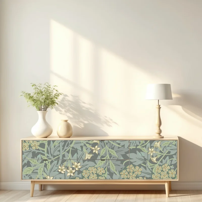 Repositionierbarer Aufkleber vintage botanisches blumenmuster