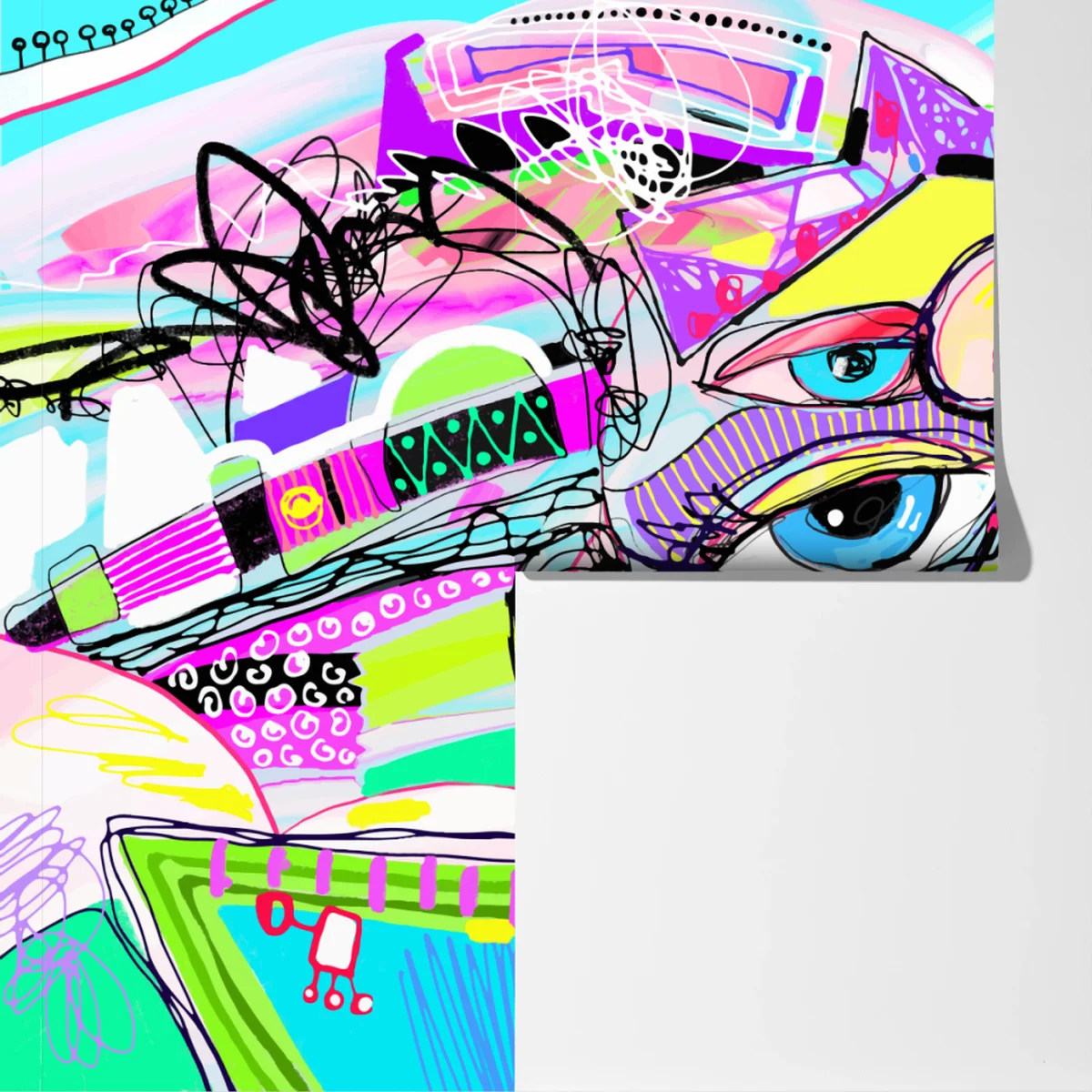 Fototapeta abstrakcyjna twarz w żywych kolorach Fototapeta abstrakcyjna twarz w żywych kolorach