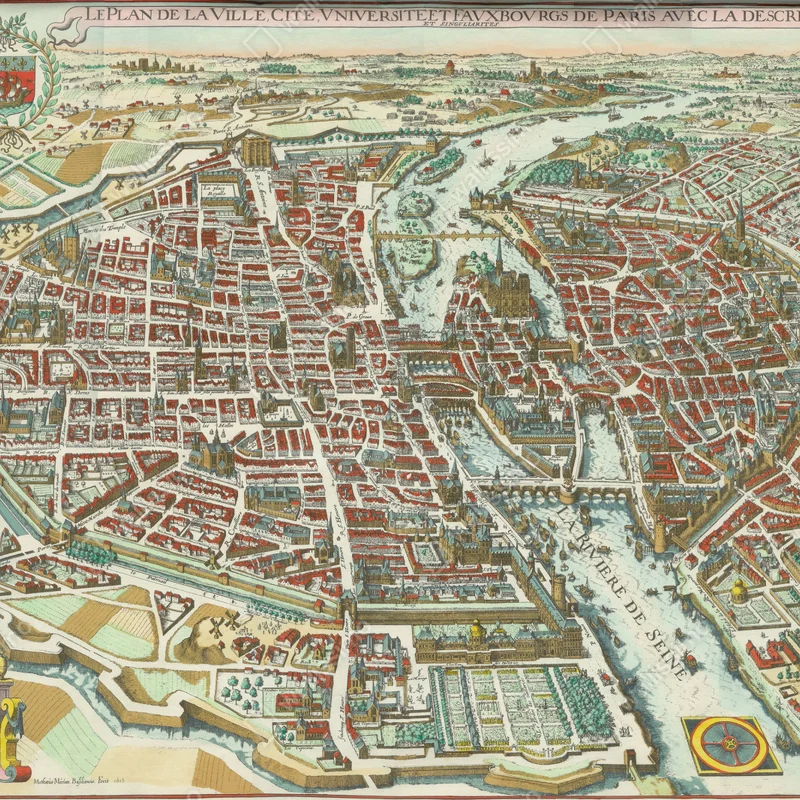 Fototapeta zabytkowa mapa miasta Paryż Fototapeta zabytkowa mapa miasta Paryż