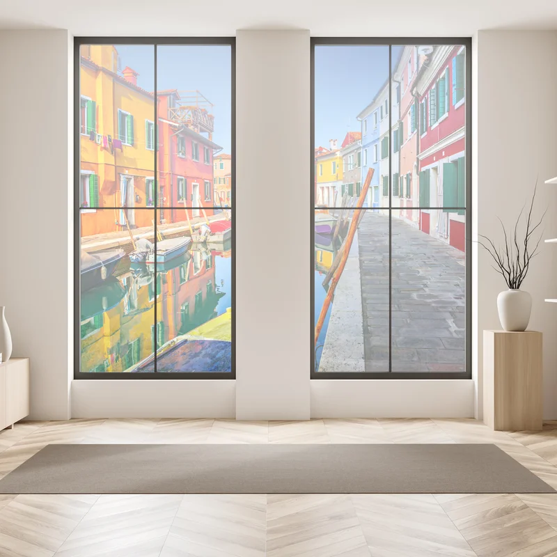 Fensteraufkleber bunte kanalhäuser in Burano