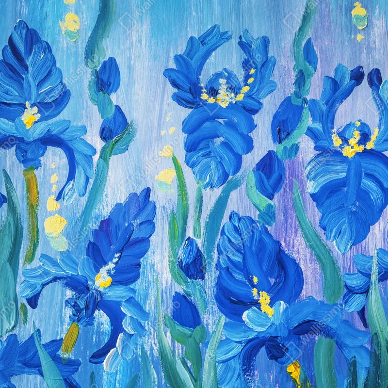 Leinwandbild lebendiger blauer iris-bund Leinwandbild lebendiger blauer iris-bund