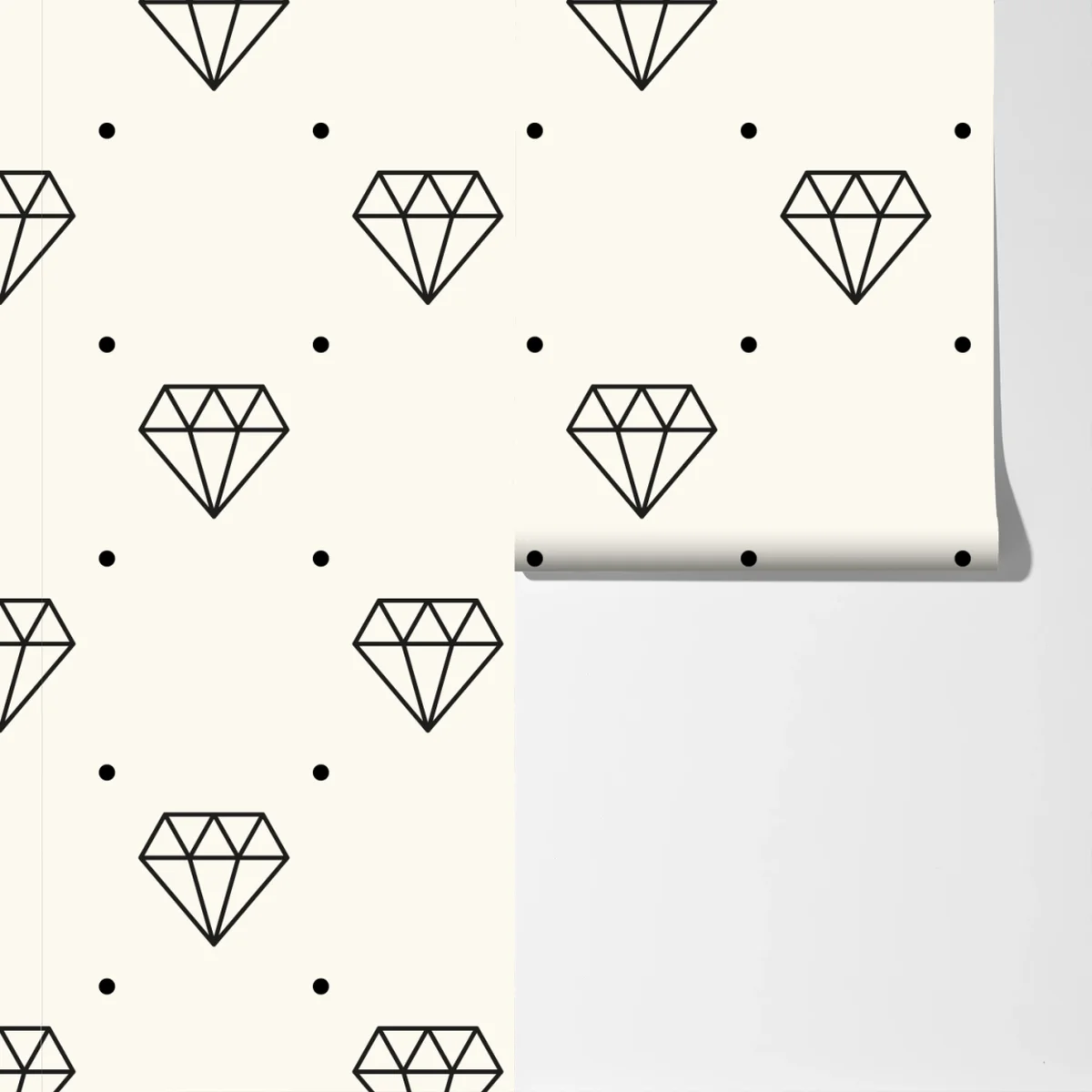 Fototapete minimalistisches diamantenmuster mit punkten Fototapete minimalistisches diamantenmuster mit punkten