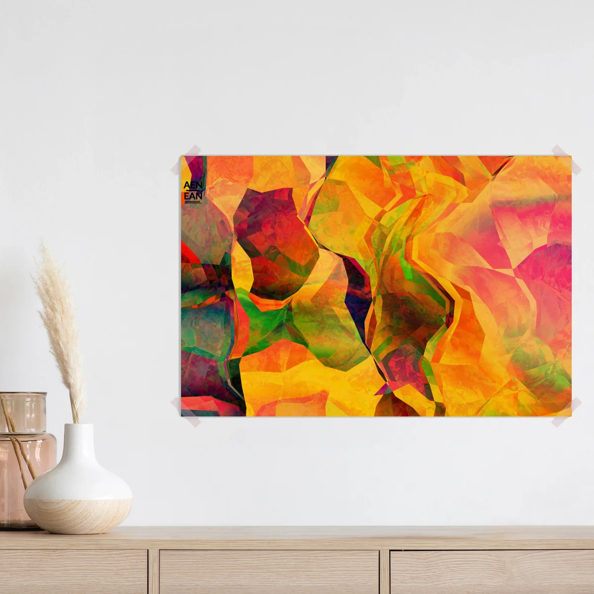 Poster leuchtende geometrische abstrakte kunst • Poster bei Wallnifity® Poster leuchtende geometrische abstrakte kunst • Poster bei Wallnifity®