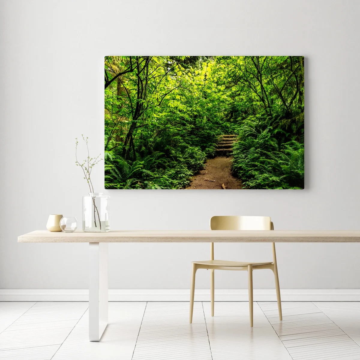 Leinwandbild üppiger waldpfad Leinwandbild üppiger waldpfad