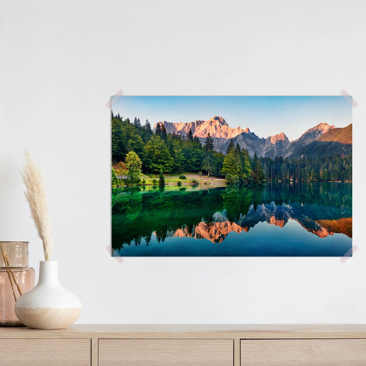 Poster ruhiger morgen am Fusine See, Julische Alpen Poster ruhiger morgen am Fusine See, Julische Alpen