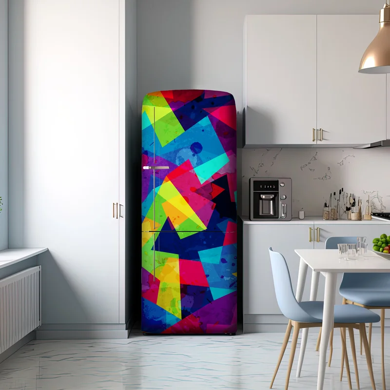 Kühlschrankaufkleber lebendige geometrische aquarell-collage Kühlschrankaufkleber lebendige geometrische aquarell-collage