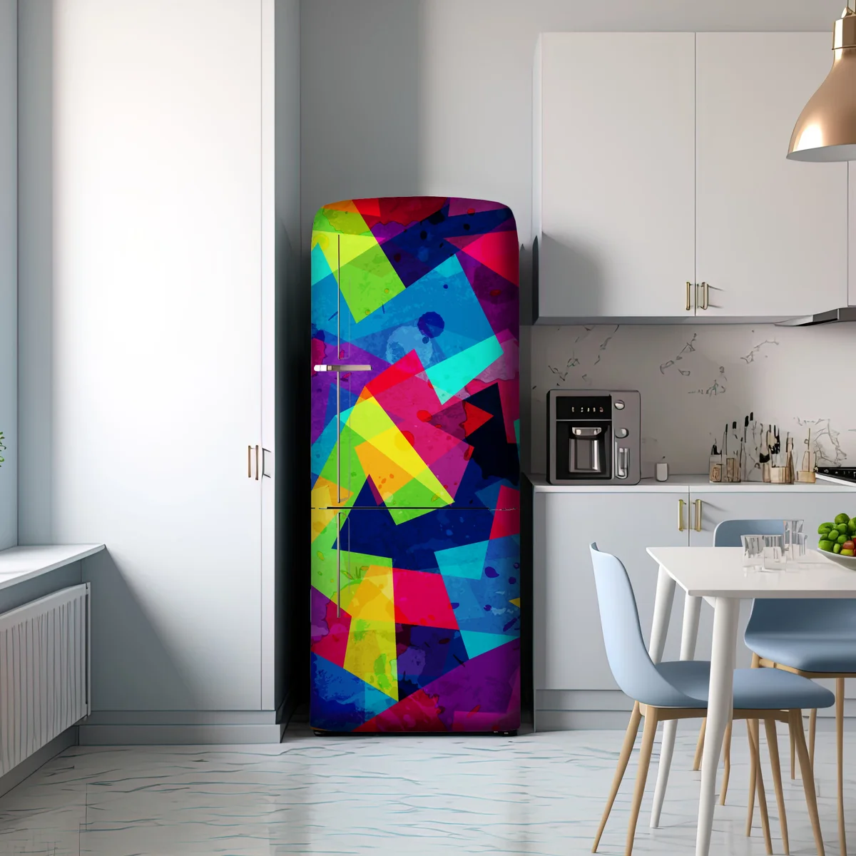 Kühlschrankaufkleber lebendige geometrische aquarell-collage Kühlschrankaufkleber lebendige geometrische aquarell-collage