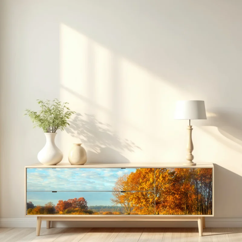 Repositionierbarer Aufkleber goldene herbstwiese