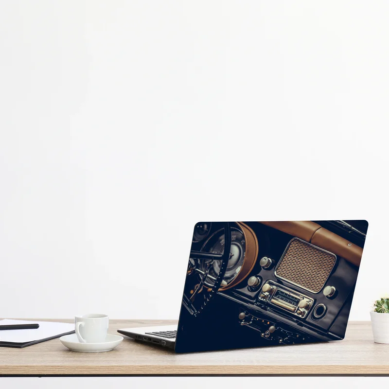 Laptop-Aufkleber vintage armaturenbrett nahaufnahme
