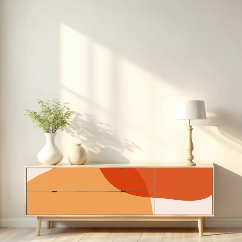 Repositionierbarer Aufkleber warme abstrakte formen