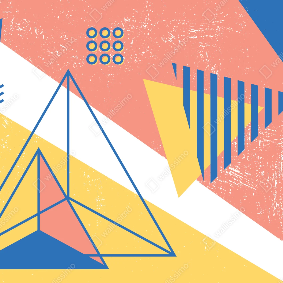 Repositionierbarer Aufkleber pastellfarbene geometrische komposition Repositionierbarer Aufkleber pastellfarbene geometrische komposition