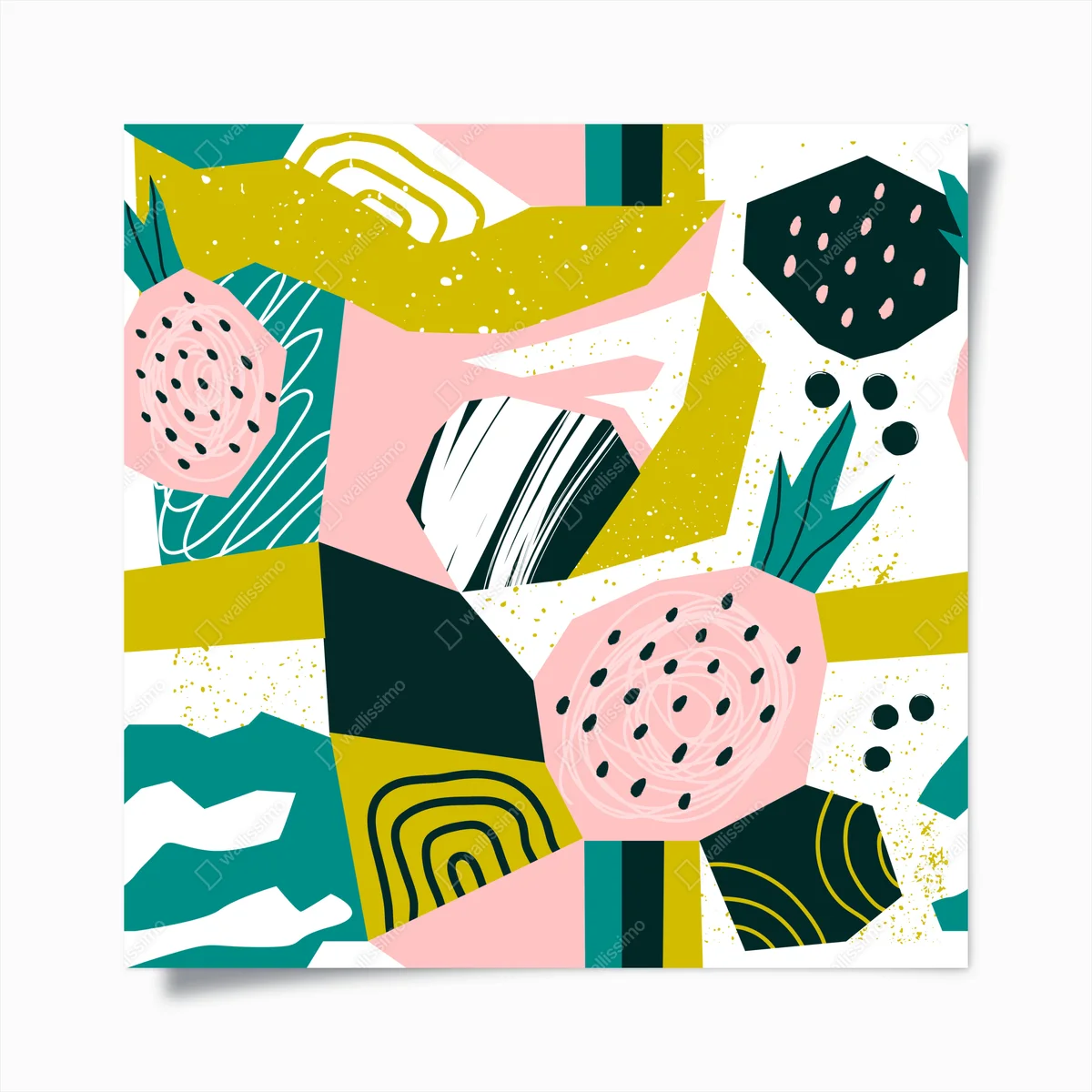 Poster verspieltes geometrisches blumenmuster • Poster bei Wallnifity® Poster verspieltes geometrisches blumenmuster • Poster bei Wallnifity®