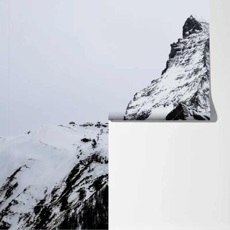 Fototapete einsamer schneebedeckter berggipfel Fototapete einsamer schneebedeckter berggipfel