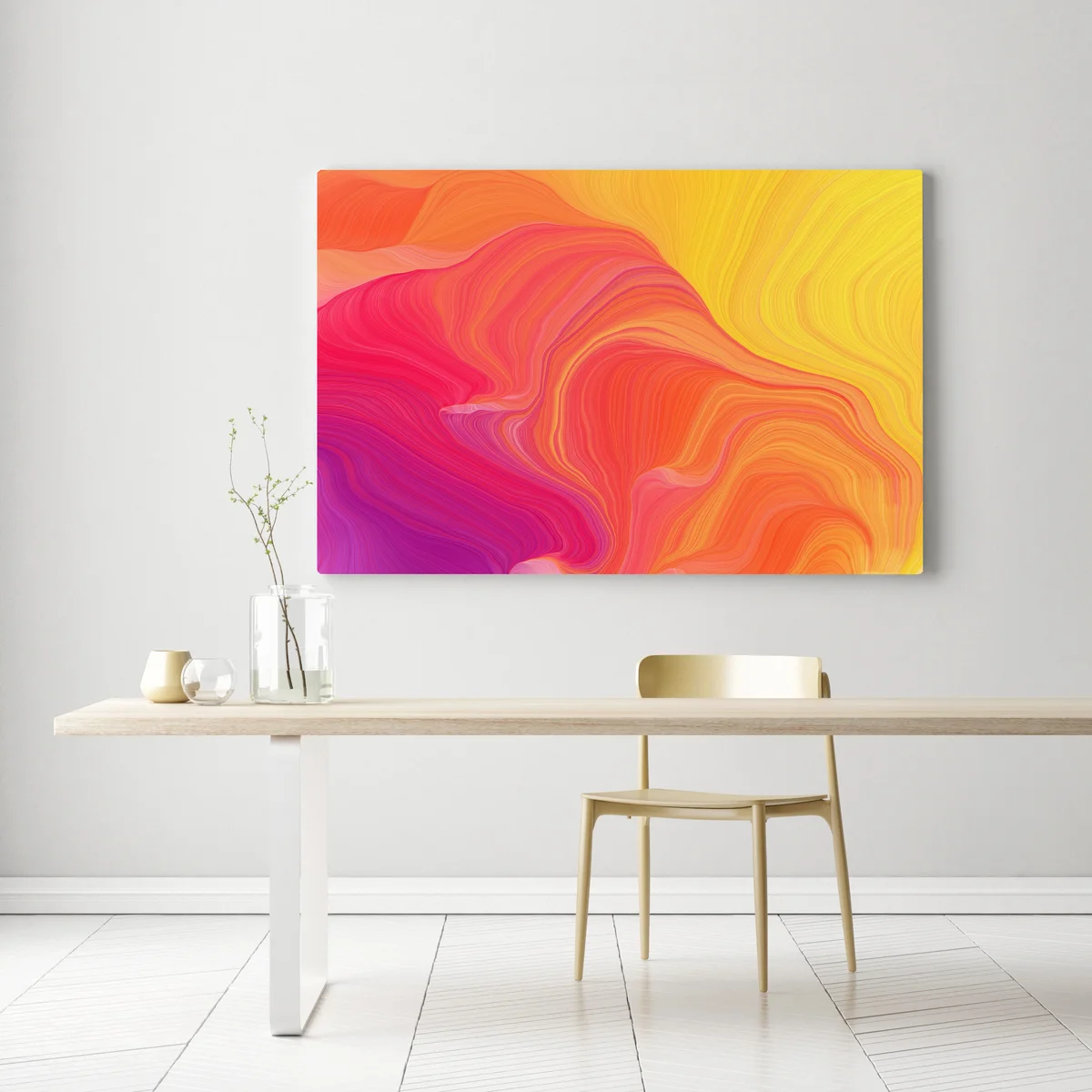 Leinwandbild leuchtende fließende farbwellen Leinwandbild leuchtende fließende farbwellen