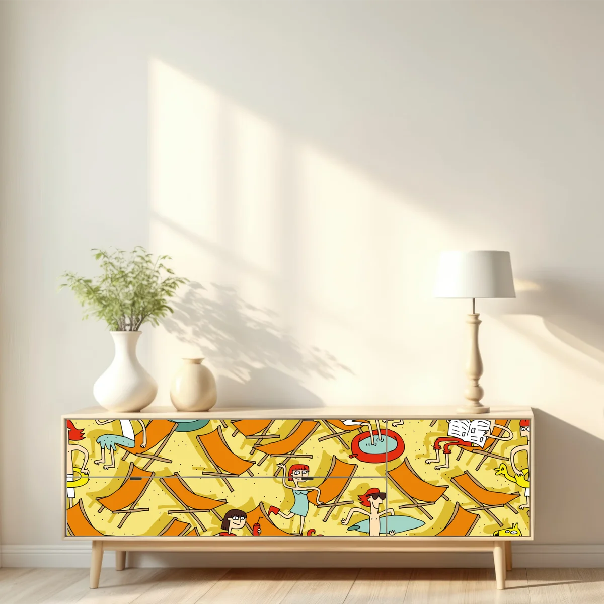 Repositionierbarer Aufkleber sonniger tag am strand Repositionierbarer Aufkleber sonniger tag am strand