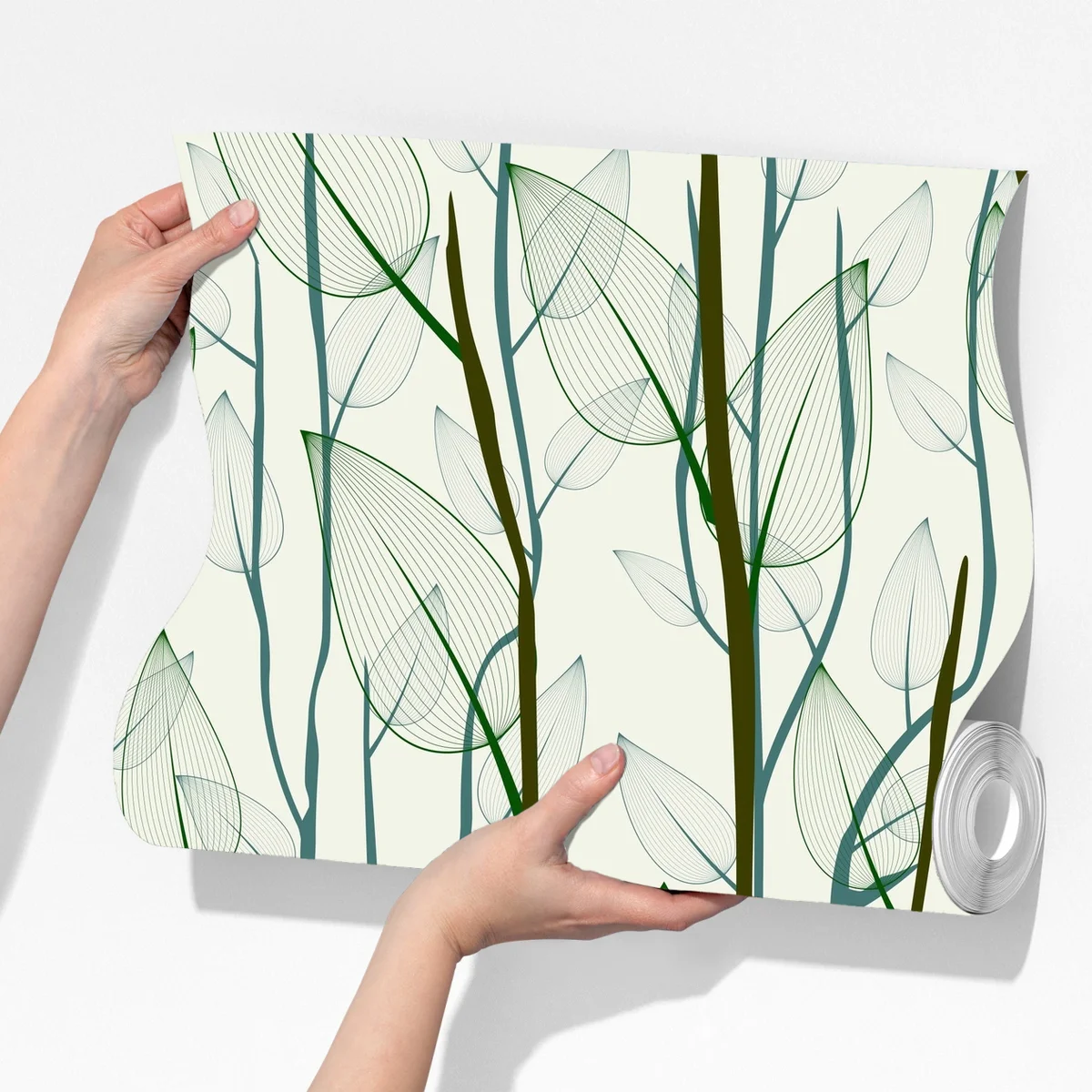 Fototapeta delikatny wzór liści i gałęzi Fototapeta delikatny wzór liści i gałęzi