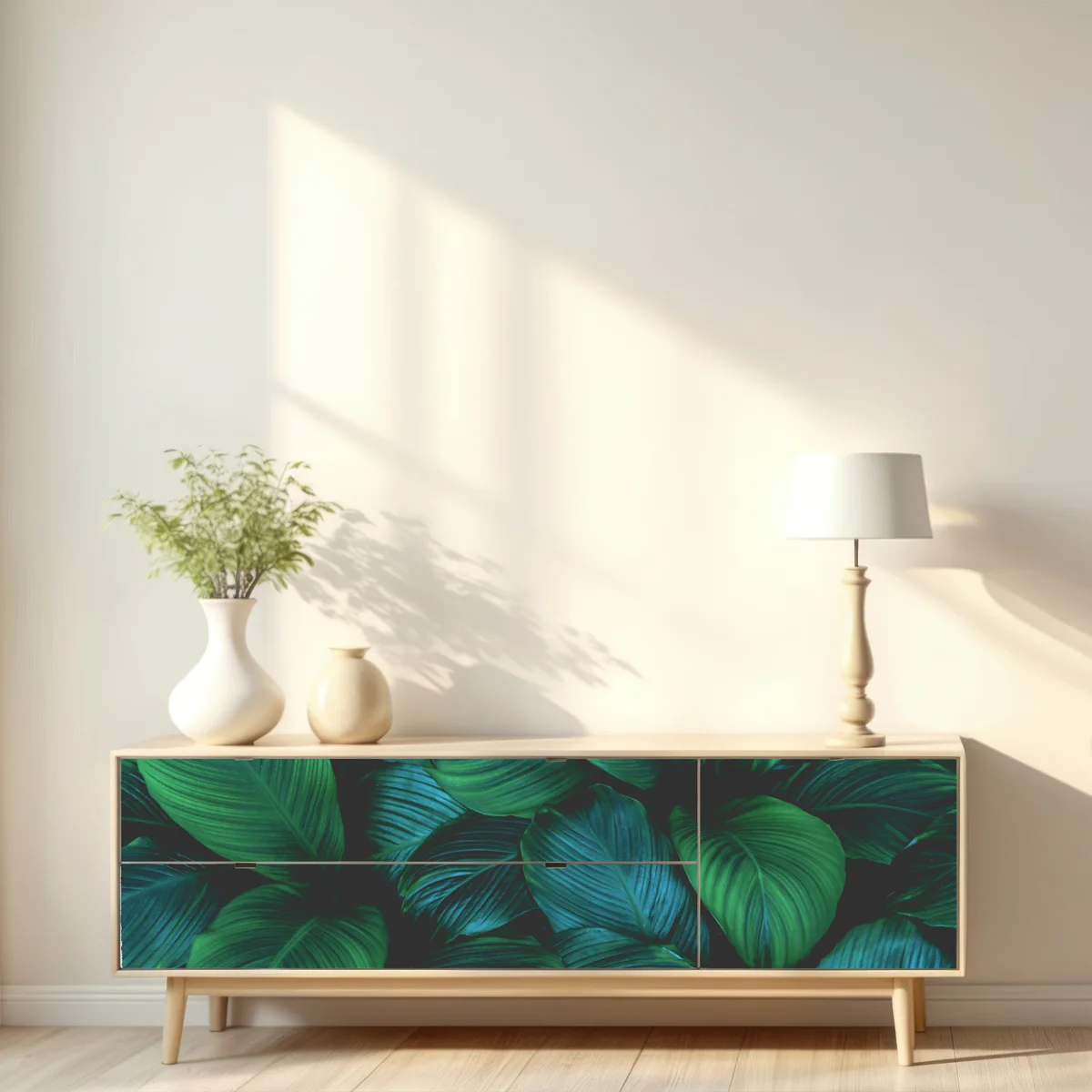 Repositionierbarer Aufkleber üppige tropische blätter Repositionierbarer Aufkleber üppige tropische blätter