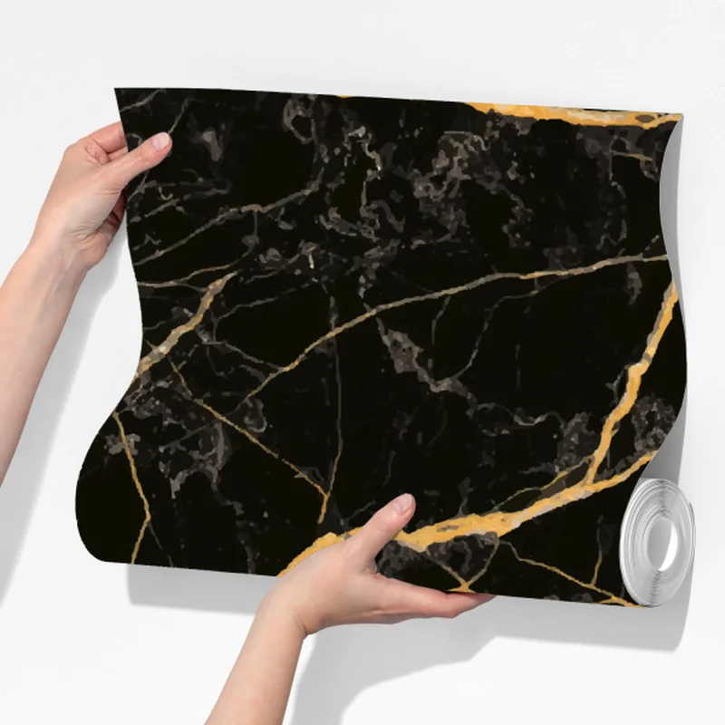 Fototapeta czarny marmur ze złotymi żyłami Fototapeta czarny marmur ze złotymi żyłami