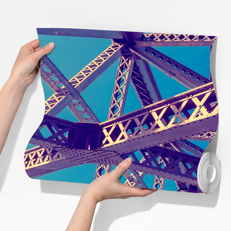 Fototapete abstrakte stahlbrücke in perspektive Fototapete abstrakte stahlbrücke in perspektive