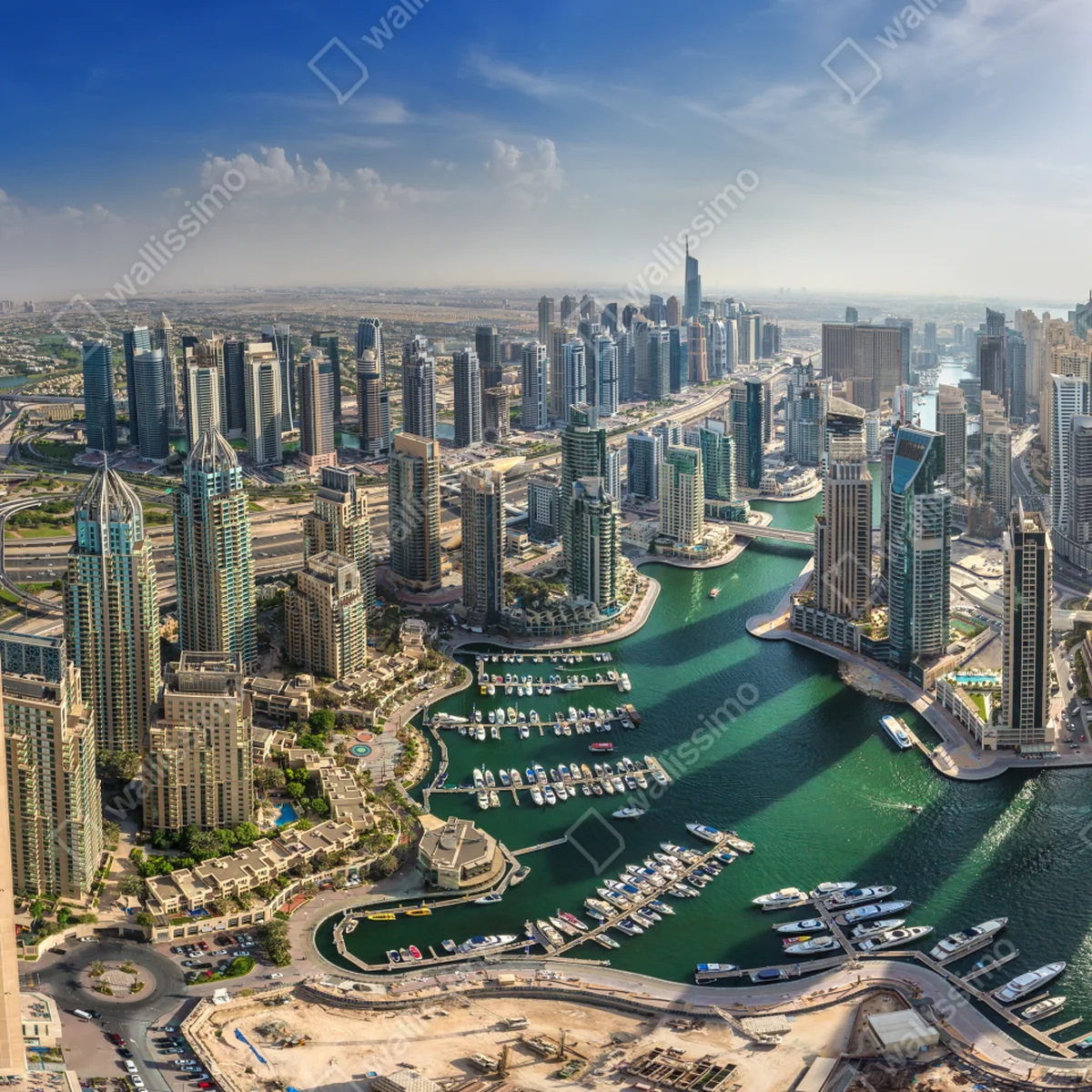 Kühlschrankaufkleber Dubai Marina panorama skyline Kühlschrankaufkleber Dubai Marina panorama skyline
