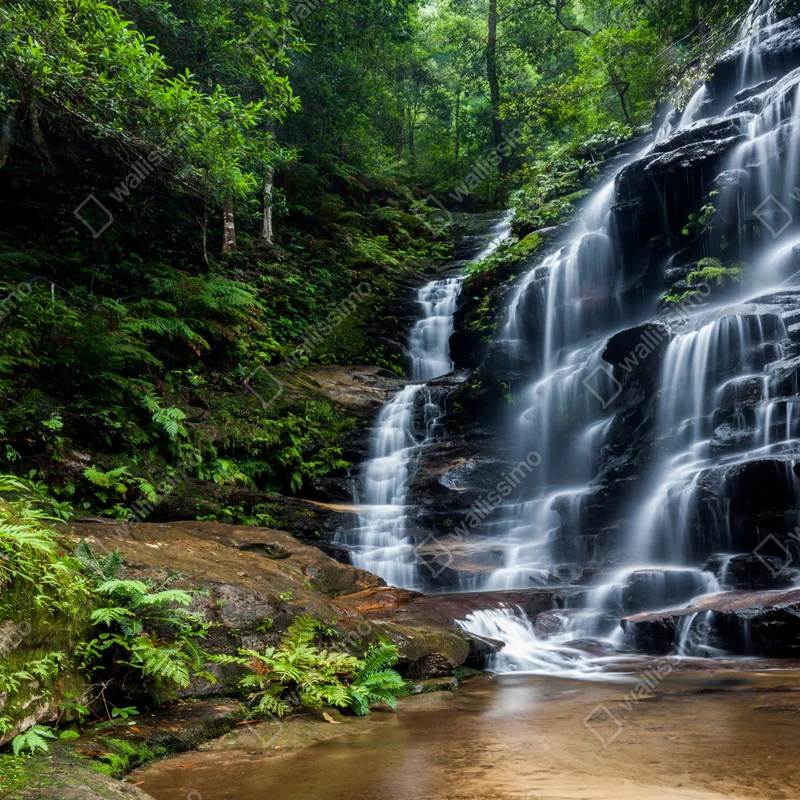 Laptop-Aufkleber ruhiger wasserfall im wald Laptop-Aufkleber ruhiger wasserfall im wald