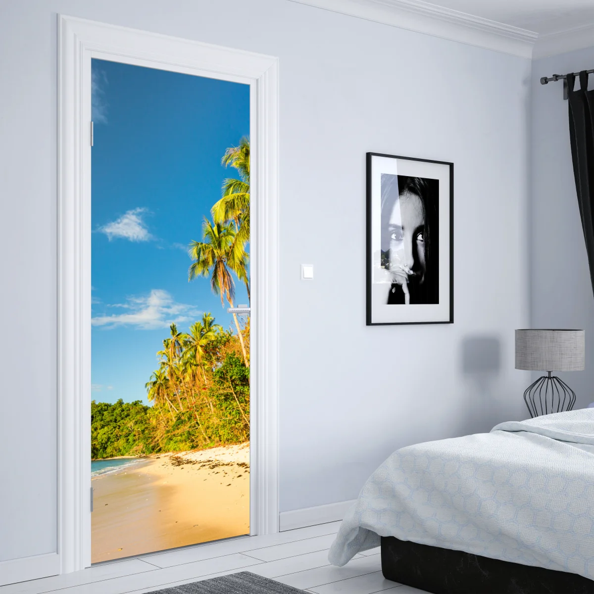 Türaufkleber goldener tropischer strand bei sonnenuntergang Türaufkleber goldener tropischer strand bei sonnenuntergang