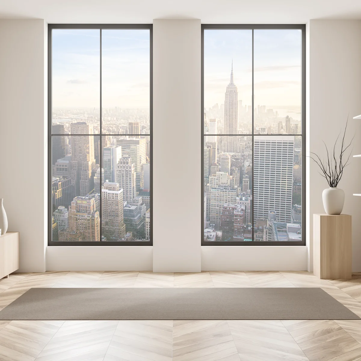 Fensteraufkleber New York skyline im morgenlicht Fensteraufkleber New York skyline im morgenlicht