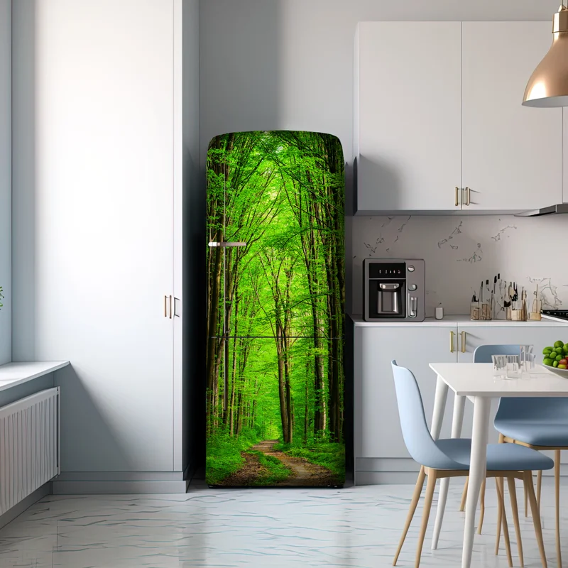 Kühlschrankaufkleber üppiger grüner waldweg