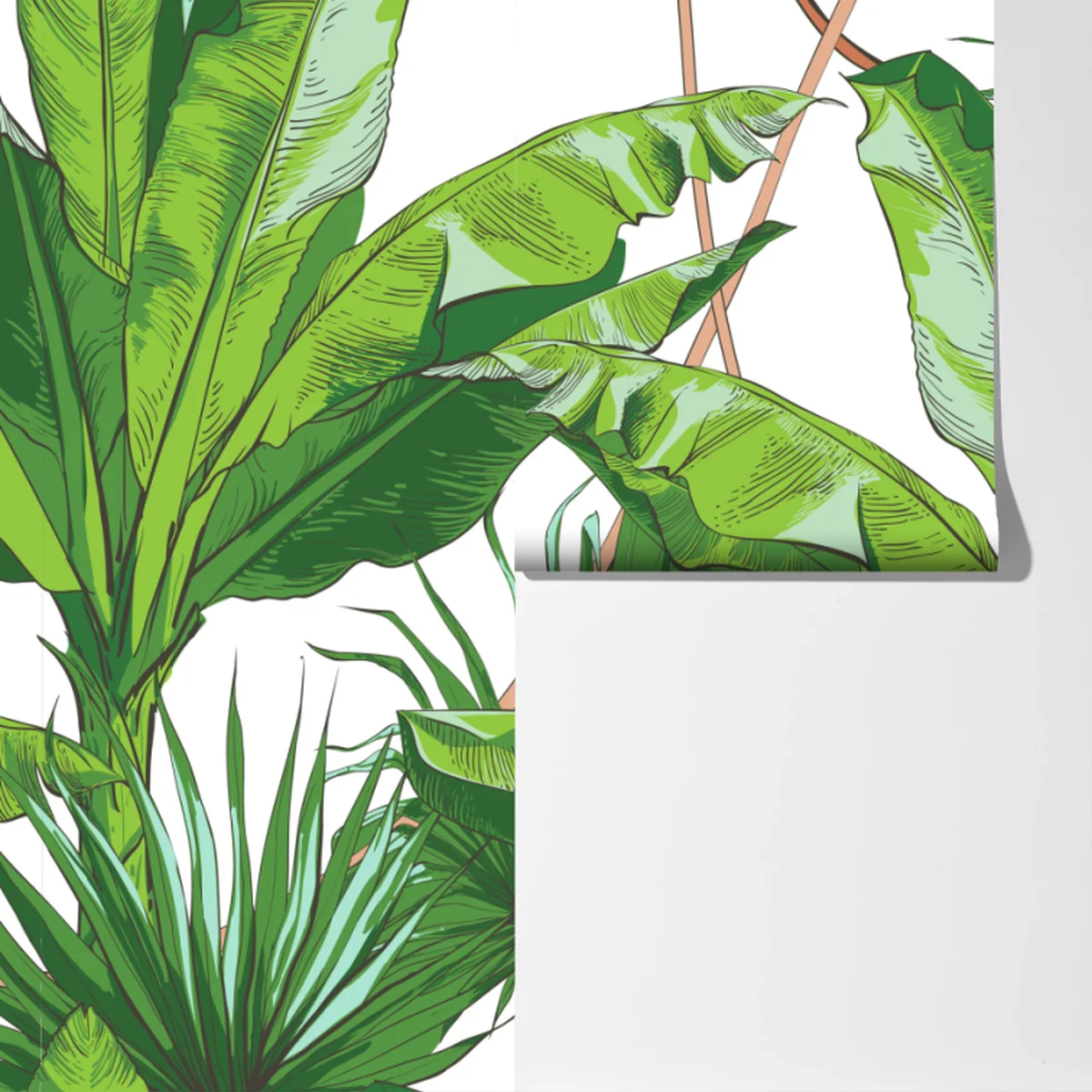 Fototapete üppiges bananenblattmuster Fototapete üppiges bananenblattmuster