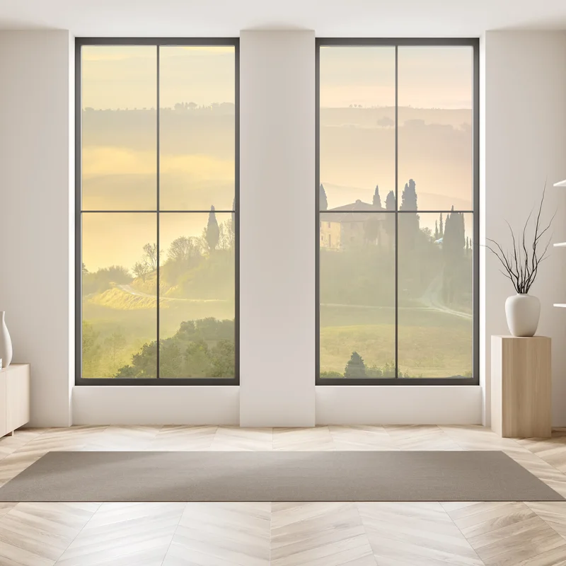 Fensteraufkleber Toskana bei sonnenaufgang über goldenen hügeln