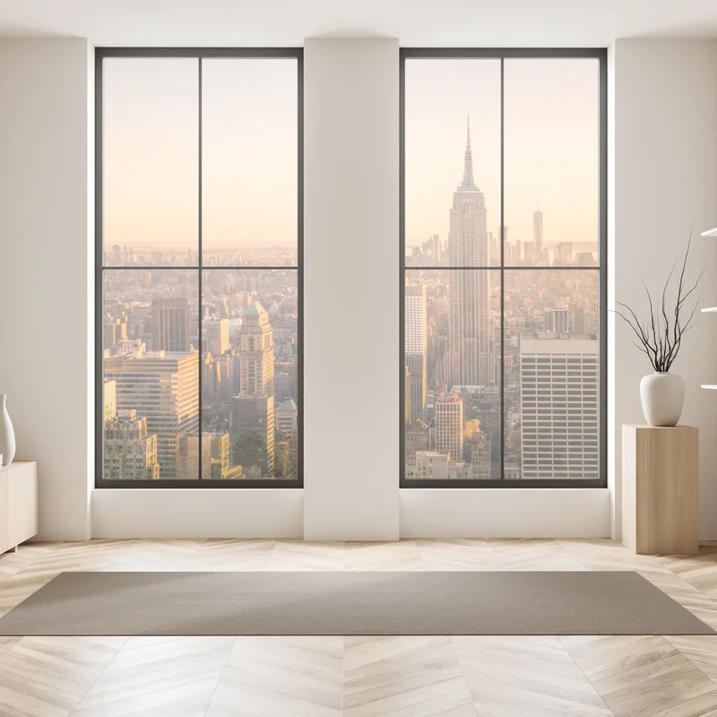 Fensteraufkleber goldener sonnenuntergang über der skyline von New York Fensteraufkleber goldener sonnenuntergang über der skyline von New York