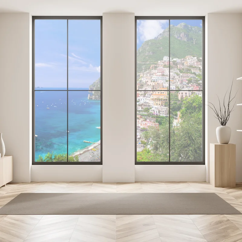 Naklejka na okno słoneczna panorama Positano na Wybrzeżu Amalfi