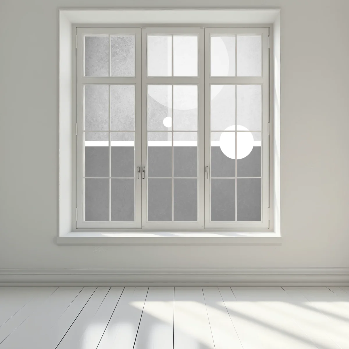 Fensteraufkleber minimalistische geometrische komposition Fensteraufkleber minimalistische geometrische komposition