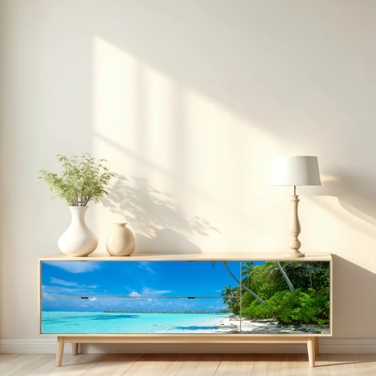 Repositionierbarer Aufkleber tropischer strand auf den Malediven Repositionierbarer Aufkleber tropischer strand auf den Malediven